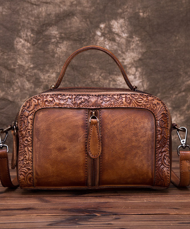 Einfache gelbe Rub Farbe Paitings Leder Tote Handtasche