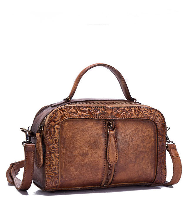 Einfache gelbe Rub Farbe Paitings Leder Tote Handtasche