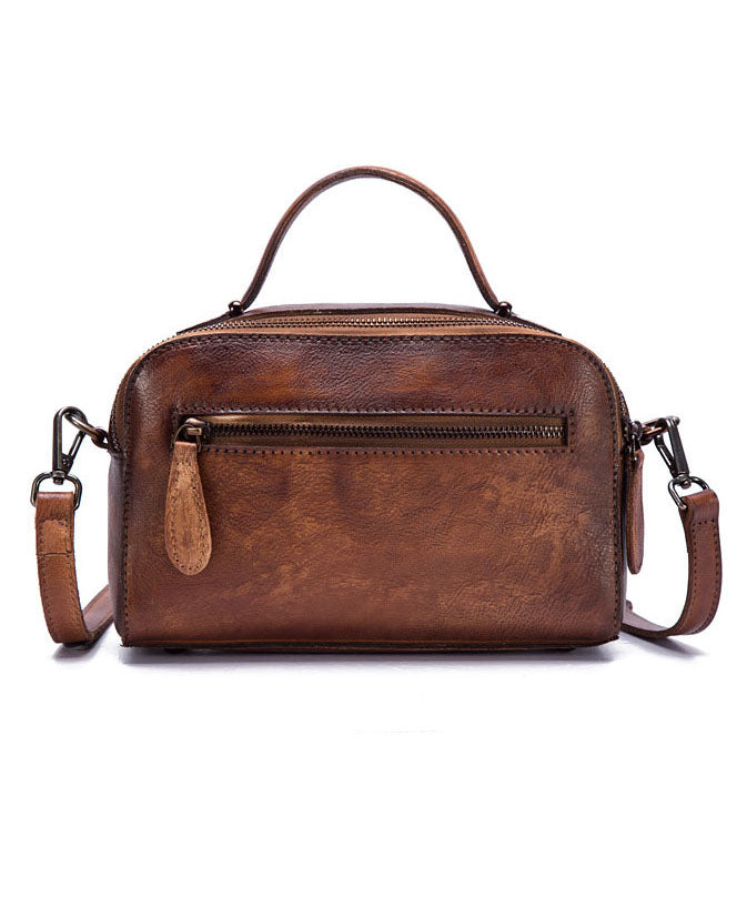 Einfache gelbe Rub Farbe Paitings Leder Tote Handtasche
