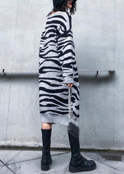 Simple black print Sweater Aesthetic Street Style o neck Art knitwear - SooLinen