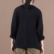 Simple o neck baggy fall clothes For Women Christmas Gifts black shirts - SooLinen