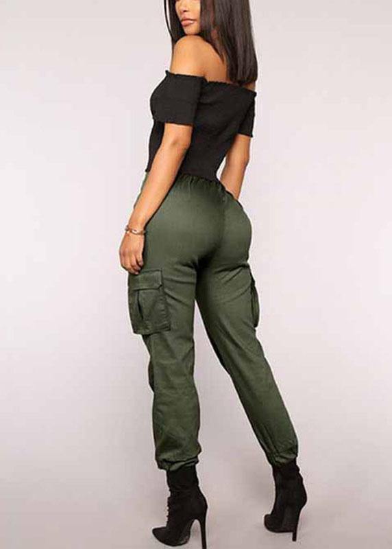 Solid Color High Elastic Waist Casual Harem Pants - SooLinen