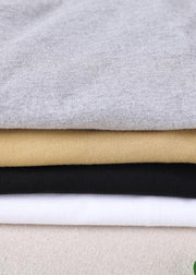 Style Black O-Neck low high design Cotton Summer Tees - SooLinen