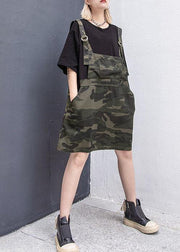 Style Camouflage Cotton clothes false two pieces Plus Size summer Dresses - SooLinen