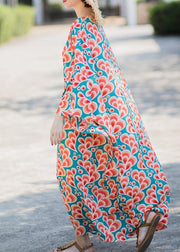 Style Print Kaftan Batwing Sleeve Maxi Dresses - SooLinen