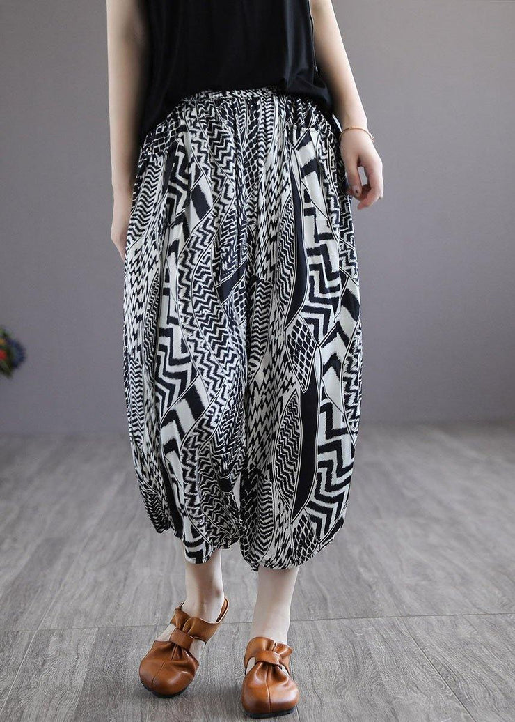 Style Print Retro High Waist Summer Harem Pants - SooLinen
