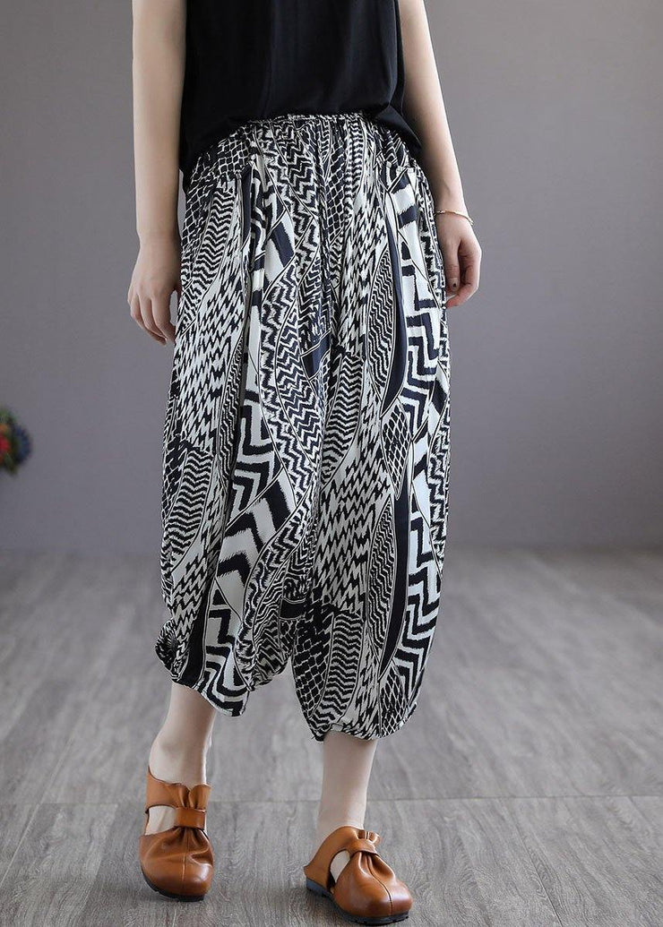 Style Print Retro High Waist Summer Harem Pants - SooLinen