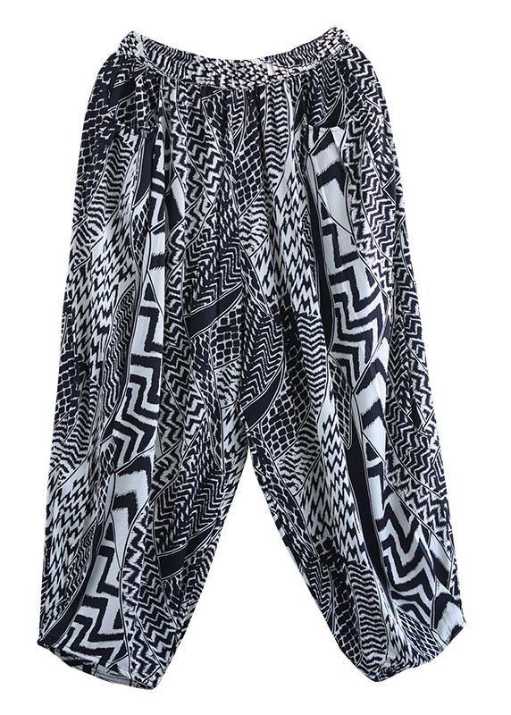 Style Print Retro High Waist Summer Harem Pants - SooLinen