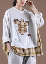 Style White O-Neck Loose Sweatshirt - SooLinen