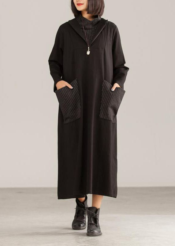 Style cotton Tunics 2025 Cotton Large Pocket A-line Women Fashion Dress
