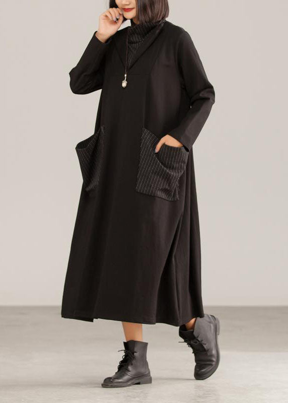 Style cotton Tunics 2025 Cotton Large Pocket A-line Women Fashion Dress