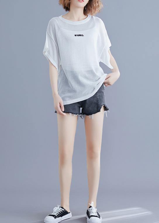 Style embroidery cotton tunic pattern Sewing white tops summer - SooLinen