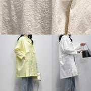 Style white Fine Long coats Photography Notched Ruffles coat - SooLinen