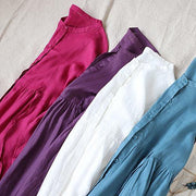 Style white linen clothes For Women Cinched pockets loose spring Dresses - SooLinen