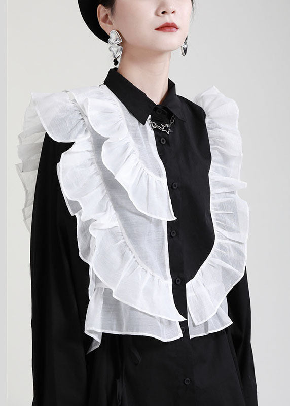 2025 Royal Blue Ruffles Asymmetrical Shirt Dress-Limited Stock