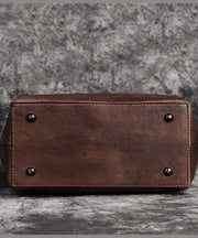 Stilvolle braun orientalische Paitings Kalbsleder Satchel Handtasche