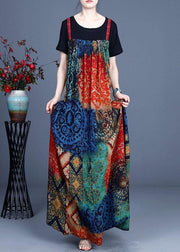Summer Pleated And irregular Suspender Skirt + T-shirt - SooLinen
