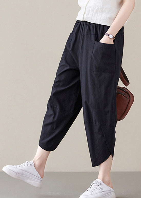 2025 Black elastic waist Casual Pants Spring