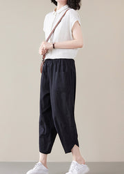 2025 Black elastic waist Casual Pants Spring