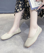 2025 Yellow Knit Cotton Fabric Flat Feet Shoes For Women