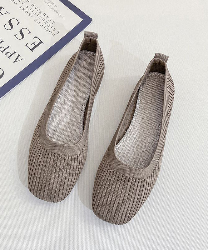 2025 Yellow Knit Cotton Fabric Flat Feet Shoes For Women