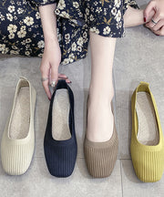 2025 Yellow Knit Cotton Fabric Flat Feet Shoes For Women