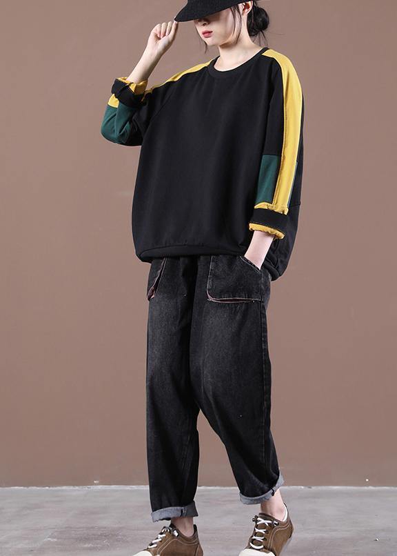 Trendy Black Casual Pullover Streetwear - SooLinen