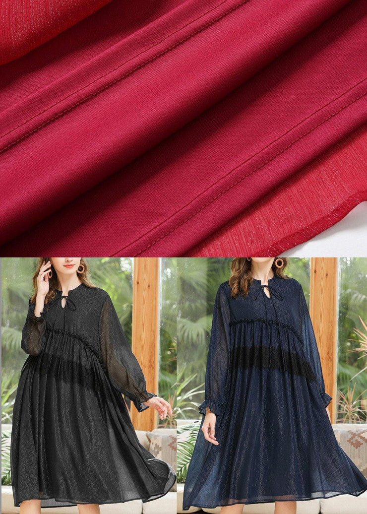 Unique Black Patchwork Chiffon Lace Summer Dresses - SooLinen