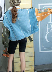 Unique Colorblock PeterPan Collar Button Pockets Fall Winter Thick Long sleeve Coat