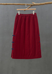 Unique Mulberry Button Fine Cotton Filled Skirts Winter