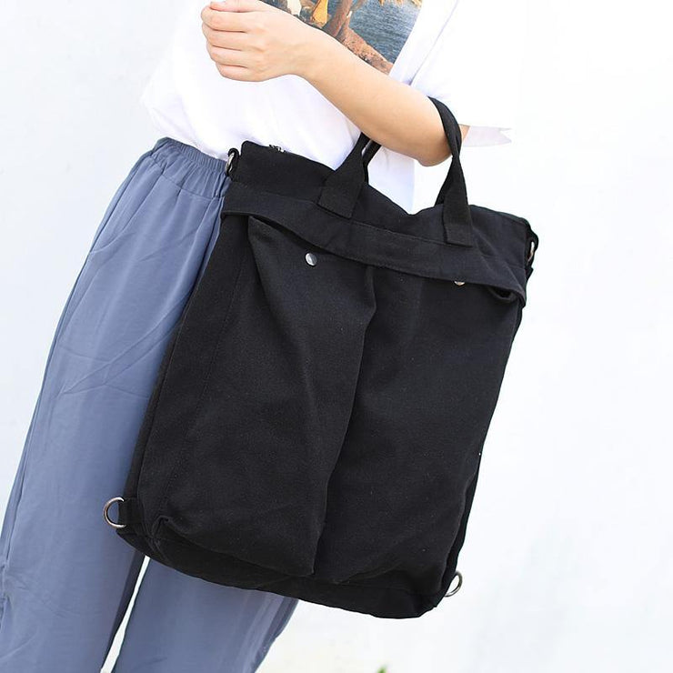 Unique Robes Boho black Canvas Square Backpack - SooLinen