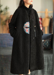 2025 Red Embroideried Patchwork Winter Thick Coats Wool Jackets