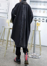 Unique asymmetric hem Fine outfit black Art women coats fall - SooLinen