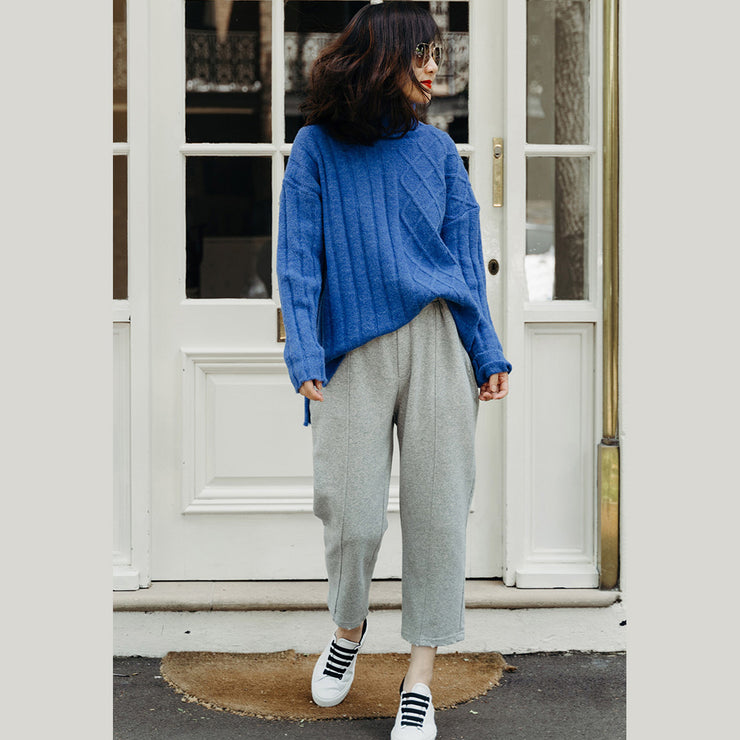 Vintage Sweater weather Beautiful spring blue DIY knitwear low high design