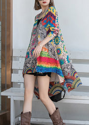 Vogue V-Ausschnitt, asymmetrischer Print, geknöpfte Strickjacke mit langen Ärmeln