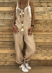Damen Casual Straps Einfarbiger Overall Overall mit Hintertasche