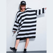 Women Dress Casual Loose Striped Dresses