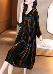 Women Gradient color wrinkled Velour Holiday Dress Winter