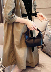 Women Khaki V Neck Bow Casual Fall Half Sleeve Shirts dress