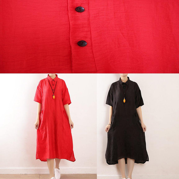 Women black clothes Metropolitan Museum Photography side open Maxi summer Dresses - SooLinen
