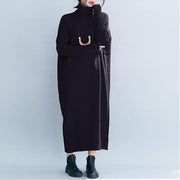 Women casual Loose High Neck Maxi Sweater Dresses