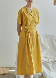 Women cotton tunic pattern Solid Color Elegant And Charming Dress - SooLinen