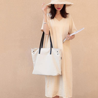 Women new Sweets Literary Pure Color Canvas Shoulder Bag - SooLinen