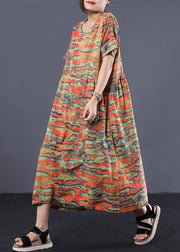 Women o neck linen dresses Fashion Ideas yellow prints Dresses summer - SooLinen