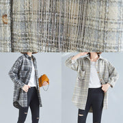 Women spring clothes For black plaid blouse - SooLinen