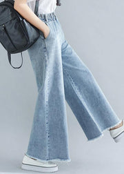 Women's Elastic Waist Wide Leg Pants - SooLinen