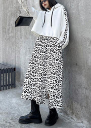 Women's Retro Fashion Fried Street Leopard Print Bodysuit Two Piece Skirt - SooLinen
