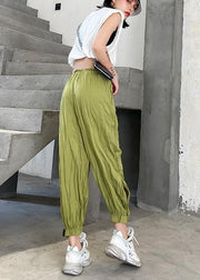 Women's casual trousers summer green thin section loose  thin harem beam feet pants - SooLinen