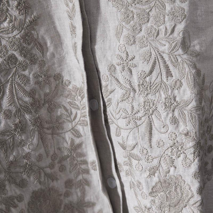 boutique linen blouses plus size clothing Linen Embroidered Shirt