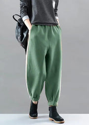 diy grüne Patchwork-Jogging-Winterhose mit elastischer Taille